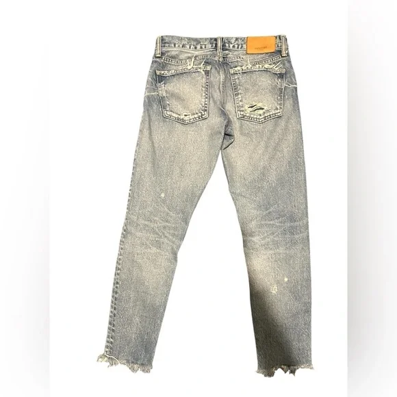 Moussy Vintage Denim Kelley Tapered Distressed Raw Hem Jeans, pre-owned, size 25 - Picture 2 of 16